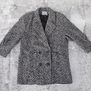 Studio C Women Long Coat Wool Blend Warm Winter Jacket Made in USA Size L